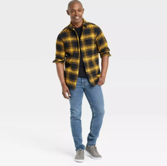 14. Men's Midweight Flannel Button-Down Shirt - Goodfellow & Co - Picture 3 of 9